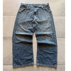 Vintage y2k Nautica Jeans Mens Loose Baggy Fit Faded Blue Denim Pants Size 38x30